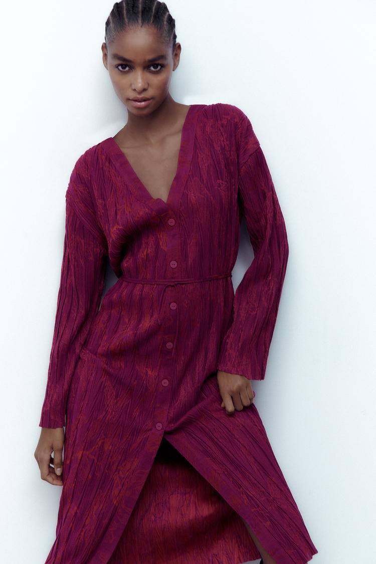 Zara jacquard dress sales